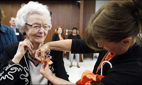 99 years old American woman, graduated
