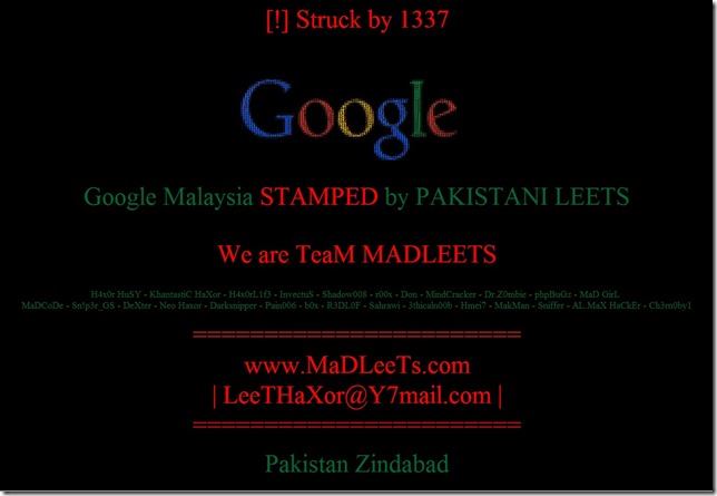 Google Domain for Malaysia got Hacked by Pakistani hacker