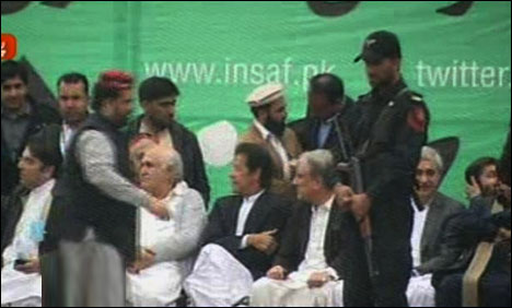 PESHAWAR: Tehreek-e-Insaf protest against U.S. drone strikes launched