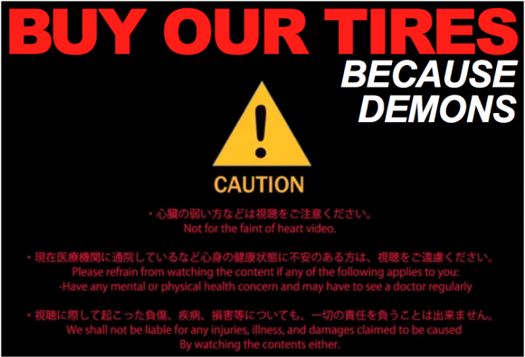 Scariest tv ad? Japanese tire company makes scary commercial